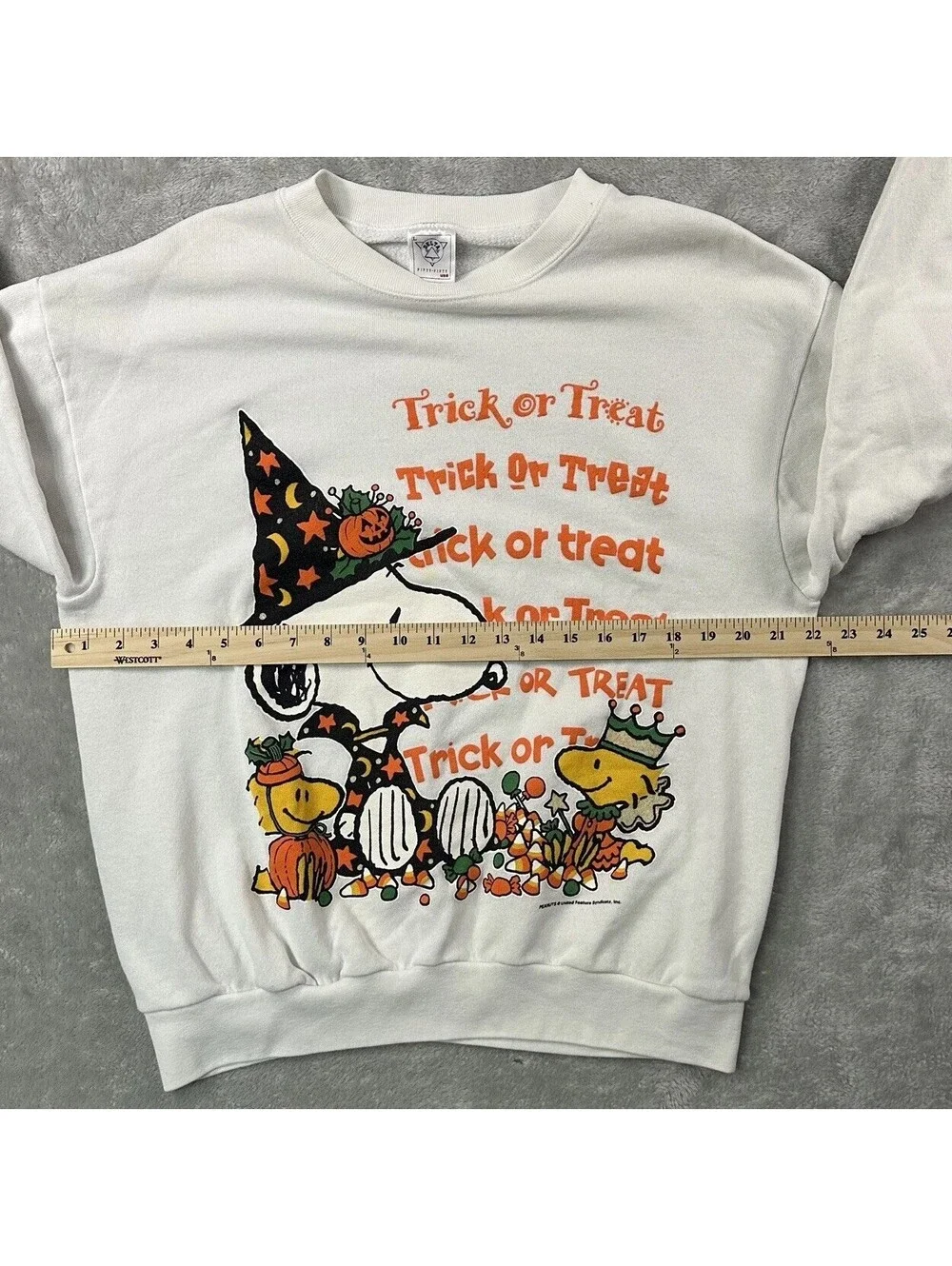 Vintage Peanuts Halloween Sweatshirt Large Unisex Snoopy 80s 90s Adult Pumpkin